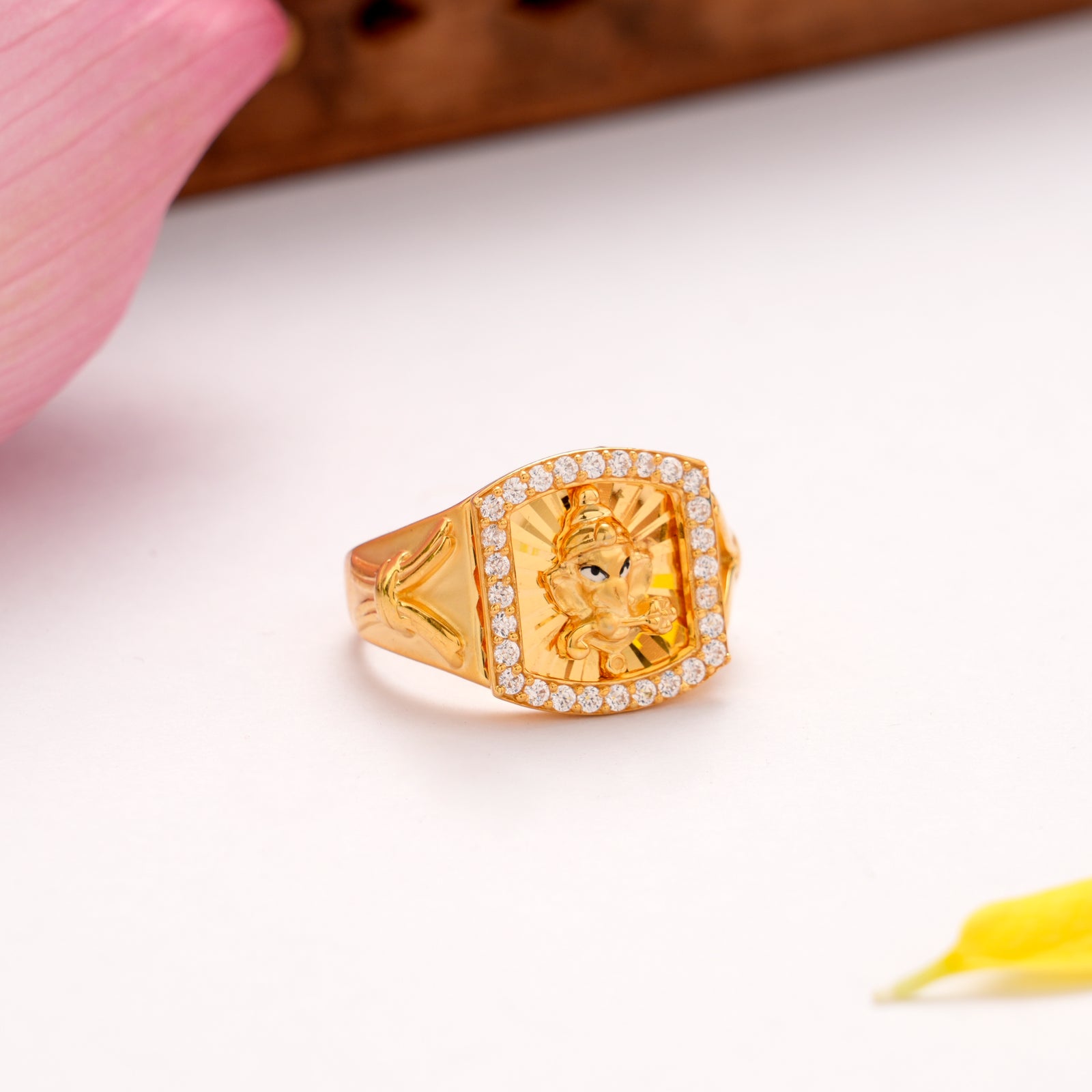 Lord Ganesha Golden Men’s Ring