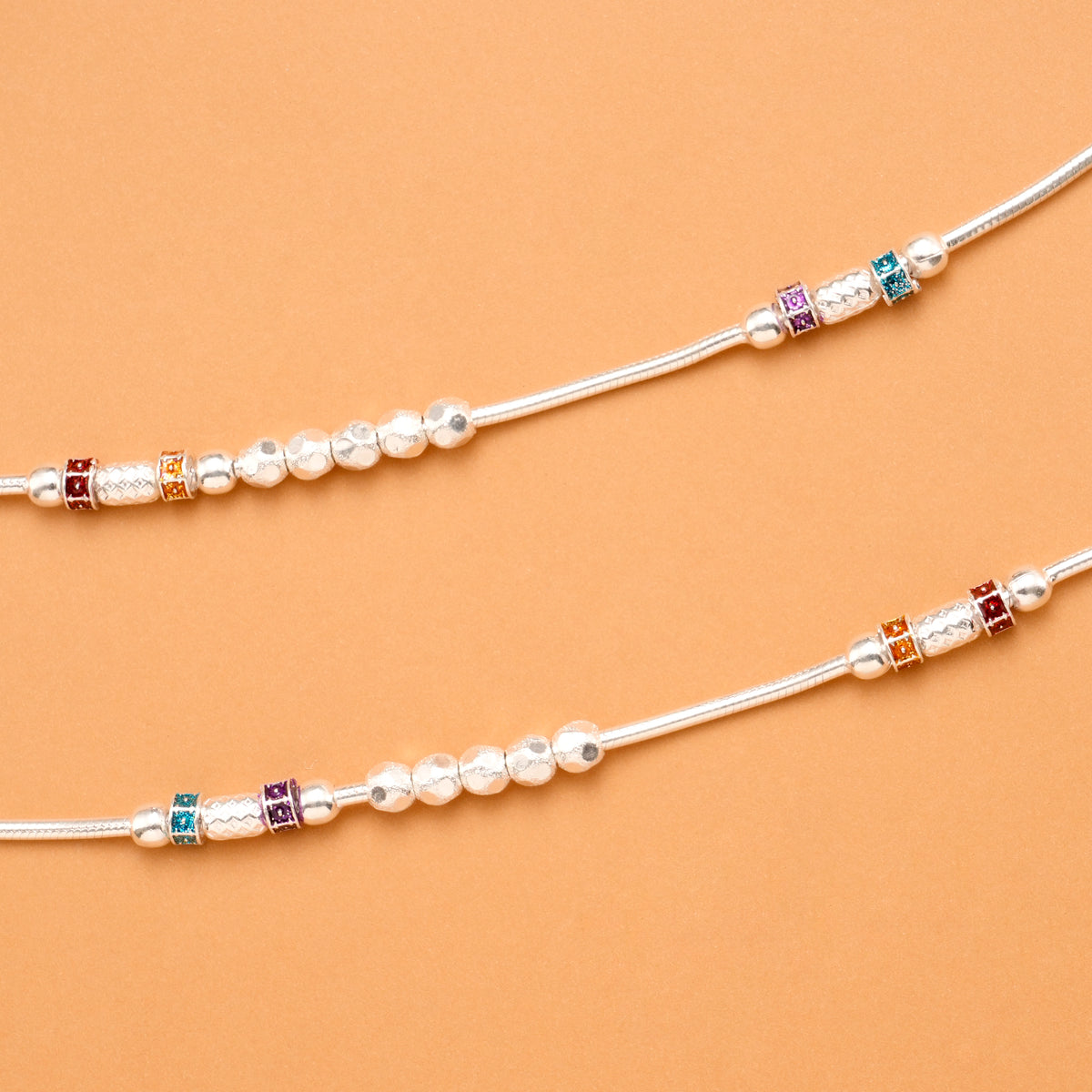 Classic Silver Ball  Baby Anklet