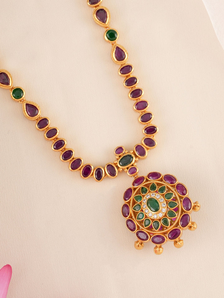 Double Sided Single Layer Kemp Gold Plated Necklace