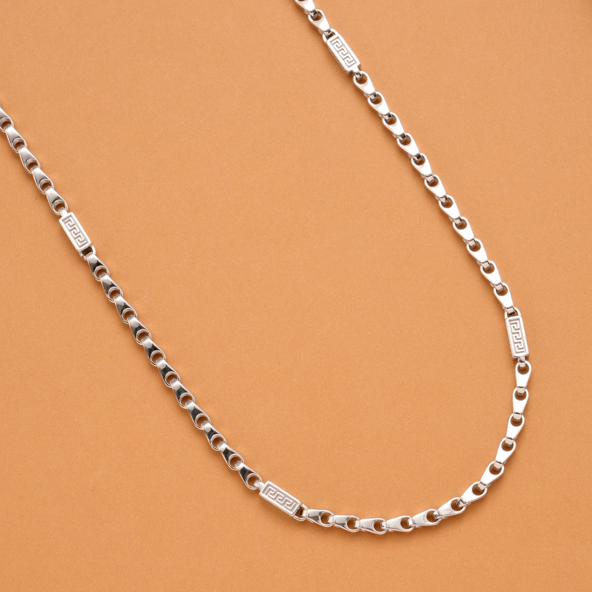 Ethnic Bold Nawabi Style Men’s Silver Chain
