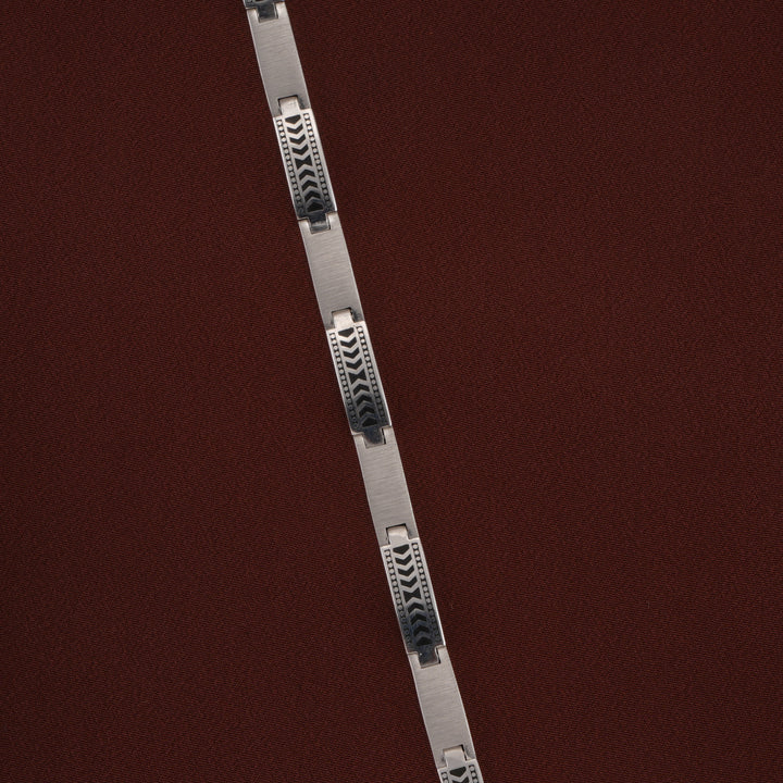 Maze Link Design Silver Bracelet