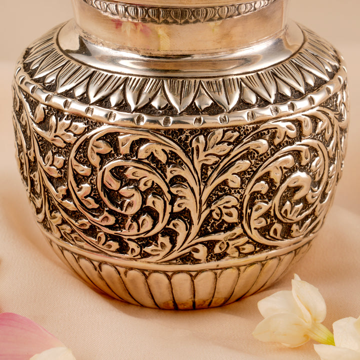 Antique Silver Leaf Design Kalasam