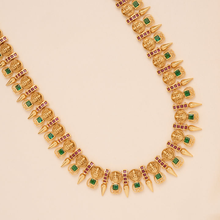 Elegant Emerald with Ruby Stone Golden Kasumalai