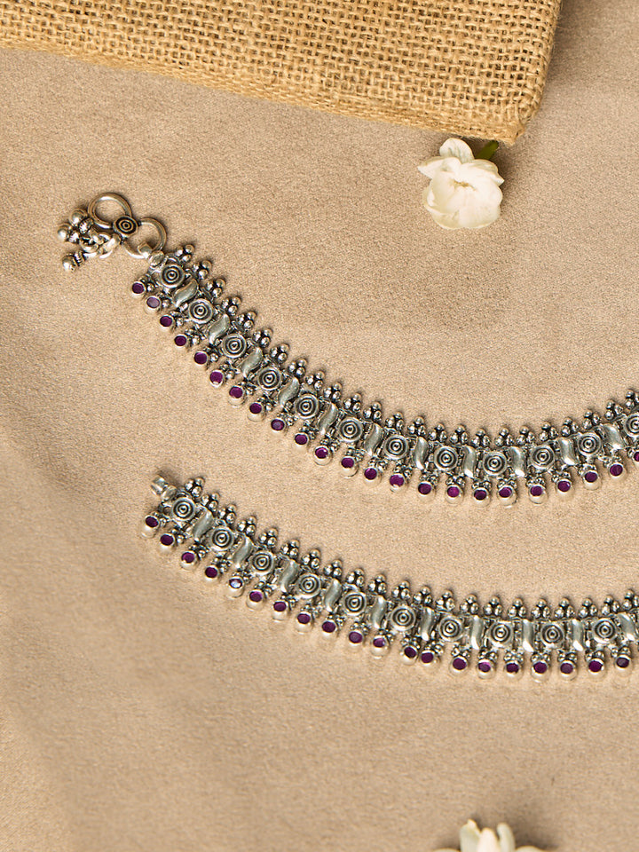 Ruby Twilight Antique Anklet