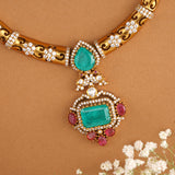 Elegant Ruby and Emerald Swarovski Necklace