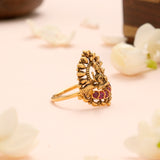 Goddess Lakshmi Ruby Gold Ring