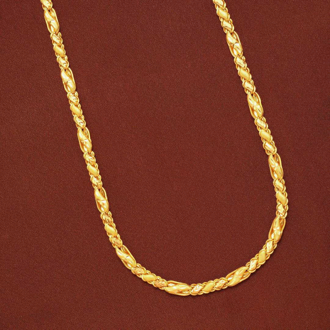 Twisted Lotus Leaf Pattern Gold Chain