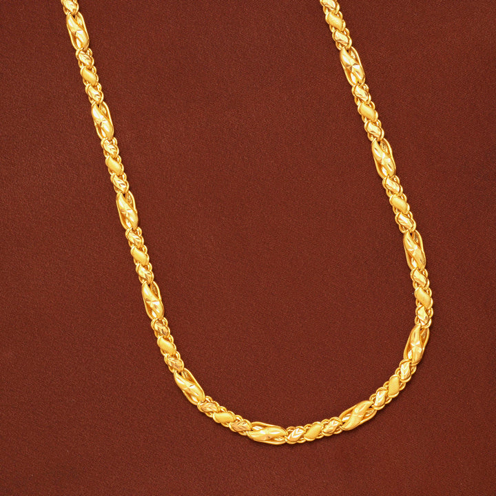 Twisted Lotus Leaf Pattern Gold Chain