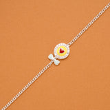 Minimal Sun Flower Charm Silver Baby Bracelet