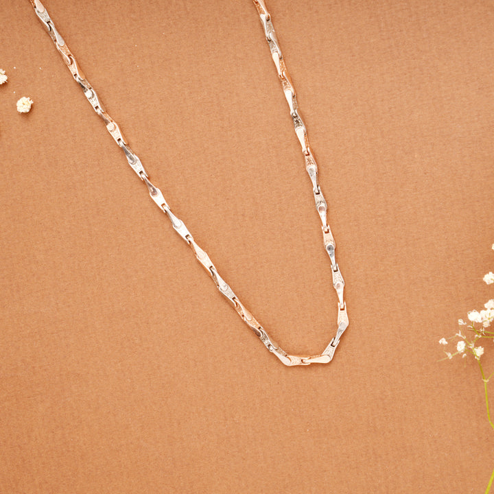 Ethnic Double Tone Link Silver Men’s Chain