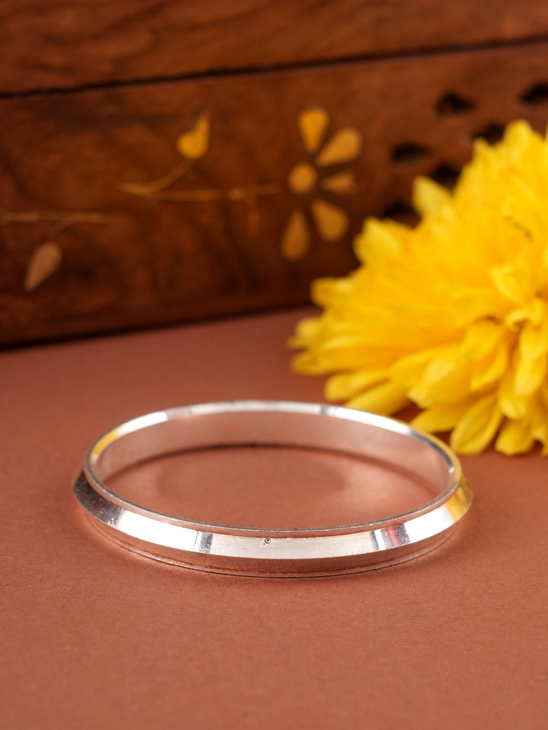 V Shape Edge Silver Kada for Kids