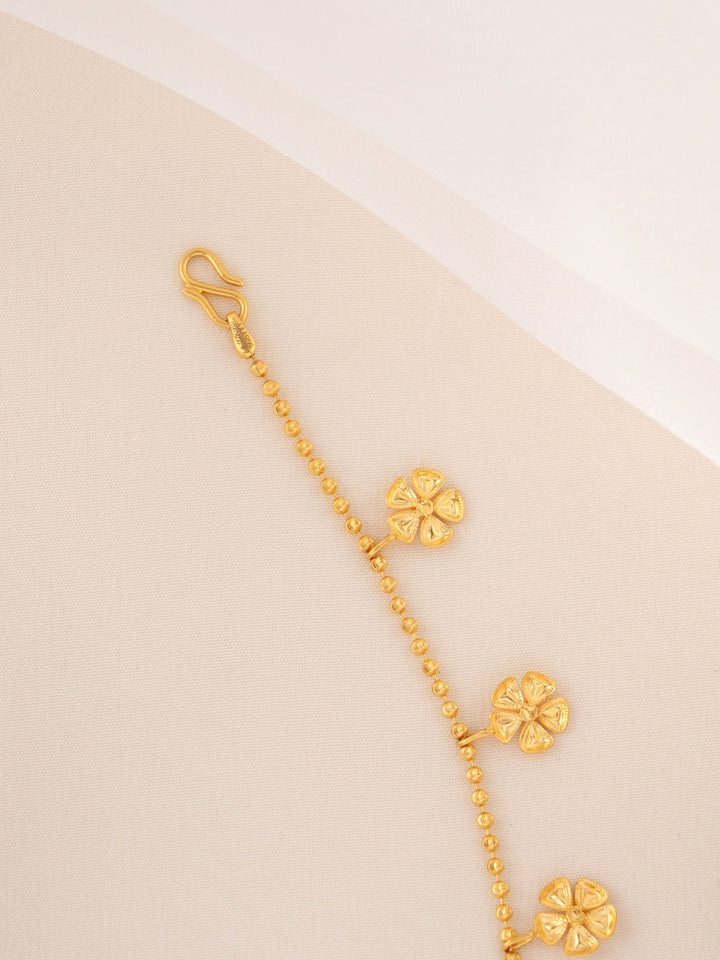 Lovely Floral Charm Gold Bracelet
