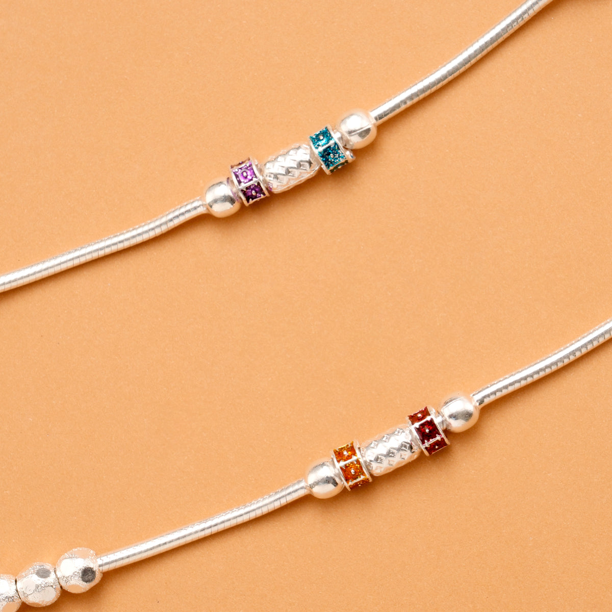 Classic Silver Ball  Baby Anklet