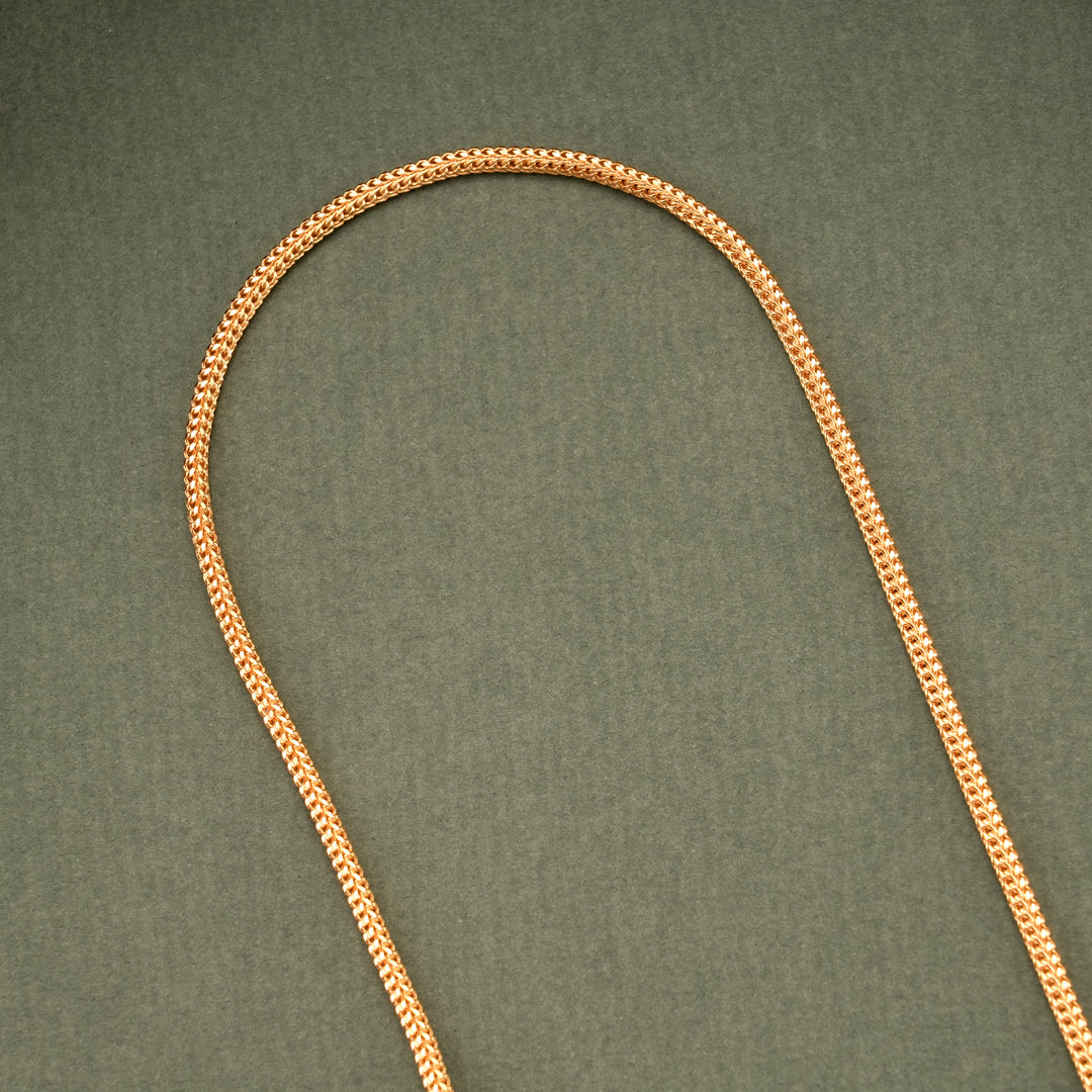 Floral Shape Golden Lakshmi Mugappu Chain