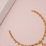 Elegant Tear Drop Casting Design Gold Necklace