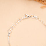 Blue Cat Face Enamel Baby Silver Bracelet