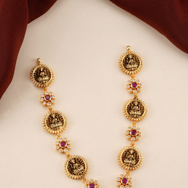 Antique Circle Lakshmi Pendant Necklace