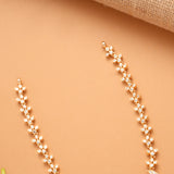 Blooming Flower Paisley Leaf Golden Necklace