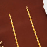 Twisted Lotus Leaf Pattern Gold Chain