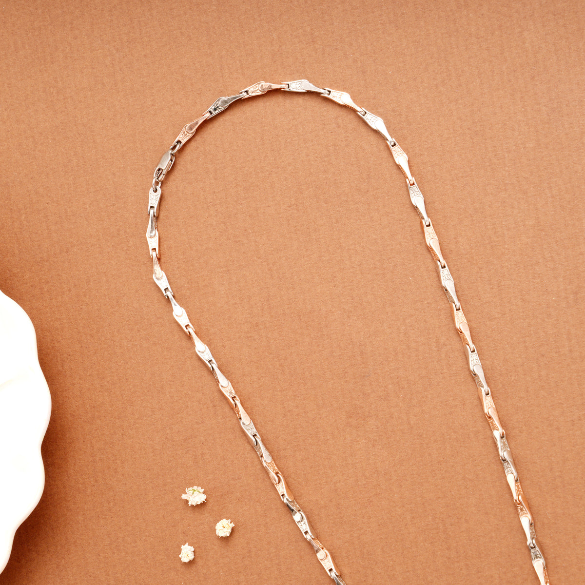 Ethnic Double Tone Link Silver Men’s Chain