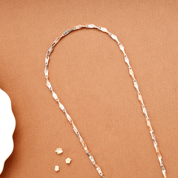 Ethnic Double Tone Link Silver Men’s Chain
