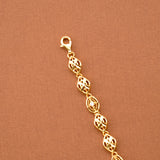 Classic Floral Emerald Gold Plated Bracelet