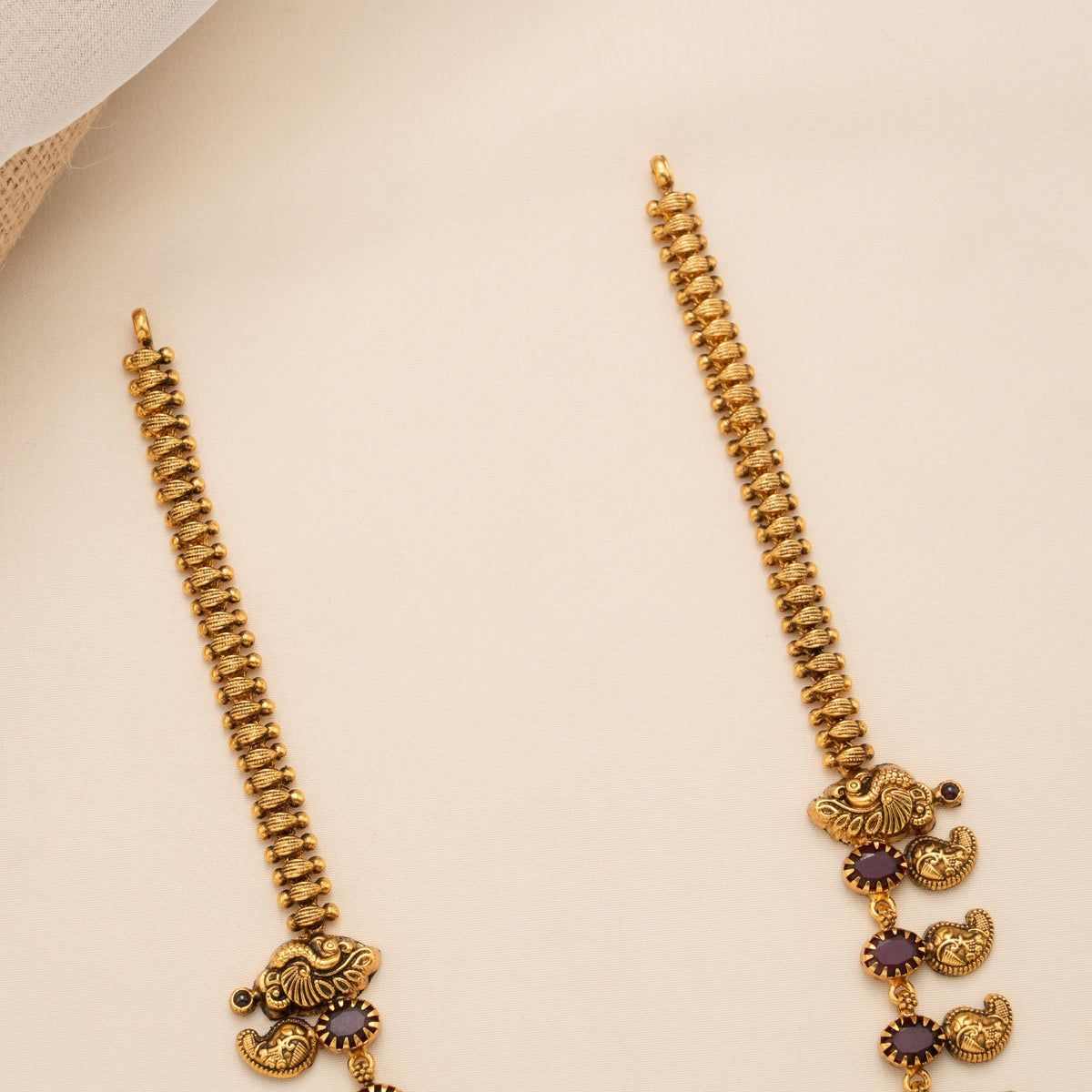 Lakshmi Pendant with Mango Drop Golden Haram