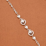 Dual Tone Heart Silver Women Bracelet