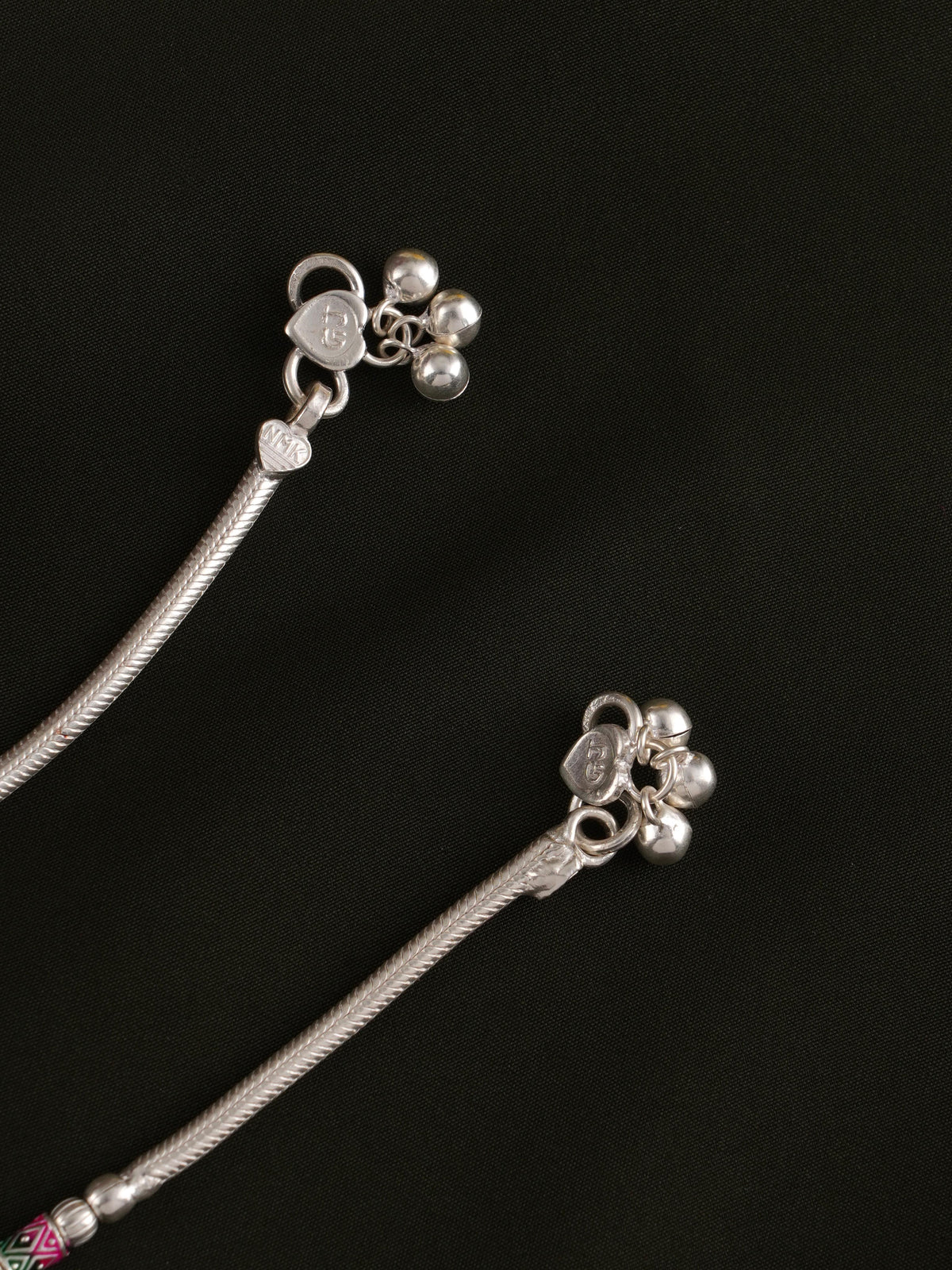 Traditional Luminous Silver Beads Anklet