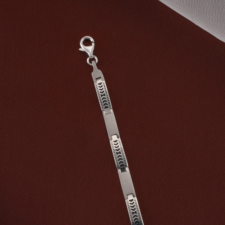 Maze Link Design Silver Bracelet