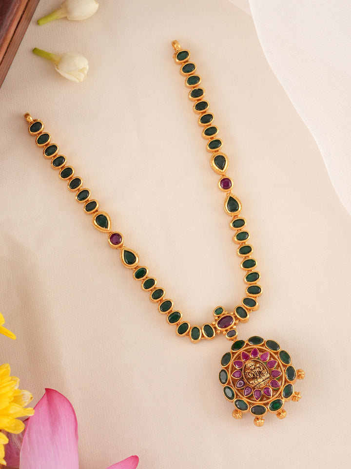 Double Sided Single Layer Kemp Gold Plated Necklace