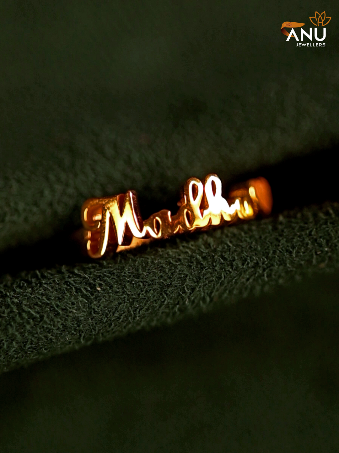Customised Name with Heart Gold Ring