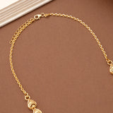 Fancy Floral Pendant Blue Stone Golden Necklace Set
