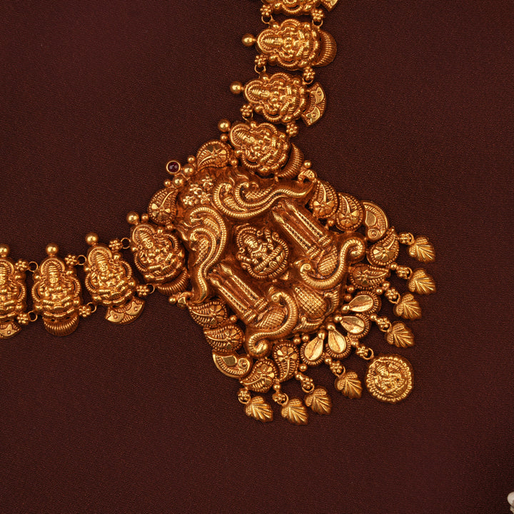 Divine Lakshmi Temple with Gold Drop Haram