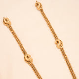Antique Gaja Lakshmi Pendant Golden Necklace Set