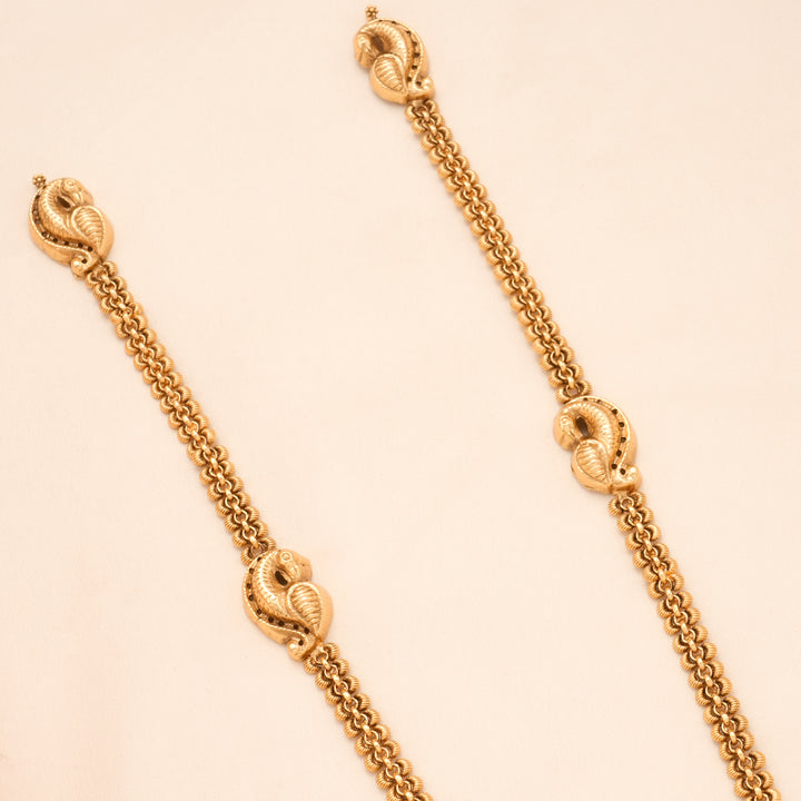 Antique Gaja Lakshmi Pendant Golden Necklace Set