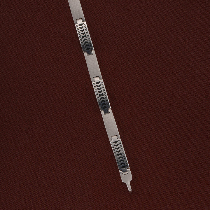 Maze Link Design Silver Bracelet