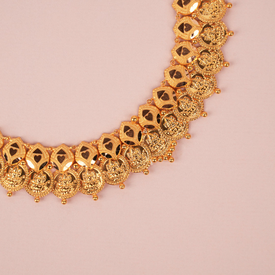 Traditional Goddess Lakshmi Gold Kasu Malai