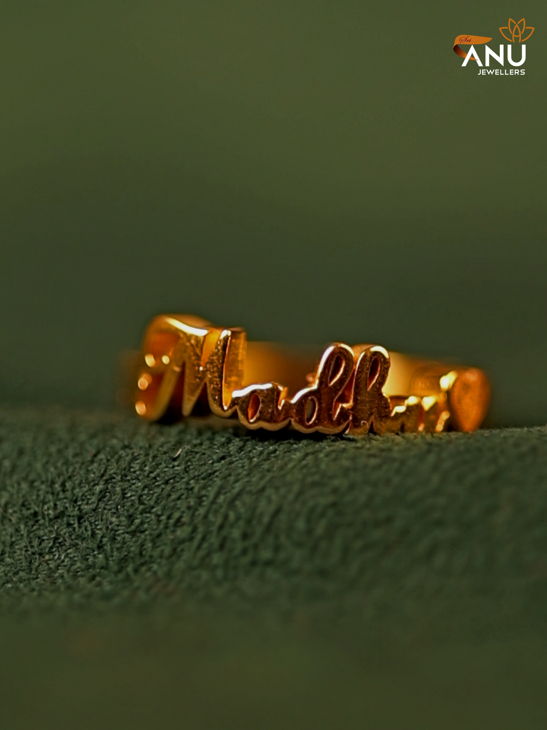 Customised Name with Heart Gold Ring