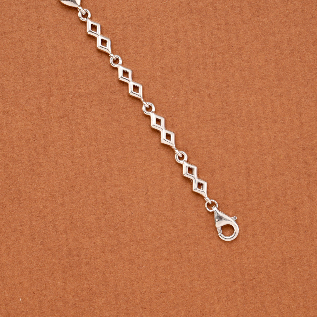 Dual Tone Heart Silver Women Bracelet