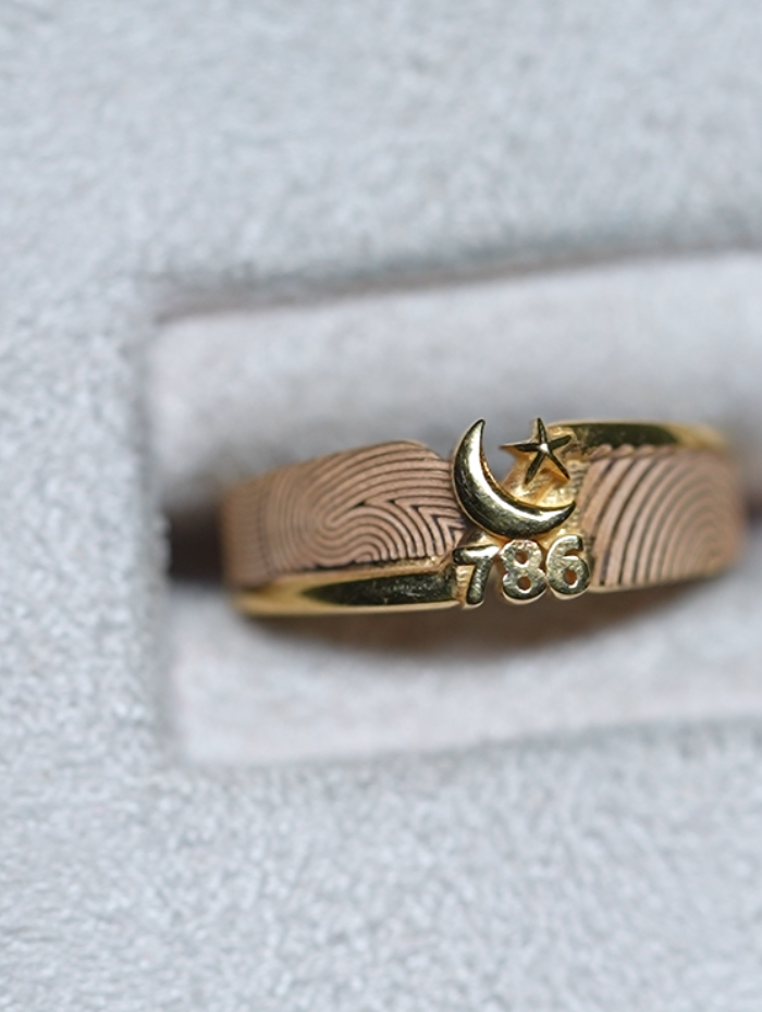 Moonlight & Star Fingerprint Ring