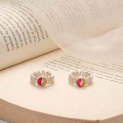 Spiral Design Enamel Silver Toe Ring