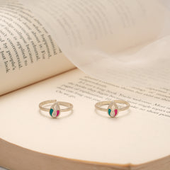 Classic Leafy Design Silver Toe Ring