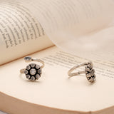 Classic Style White Stone Silver Toe Ring