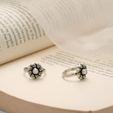 Classic Floral Design Silver Toe Ring