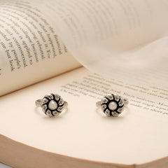 Classic Floral Design Silver Toe Ring