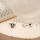Sleek Sunflower Design Silver Toe Ring