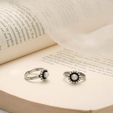 Minimal Flower Design Silver Toe Ring