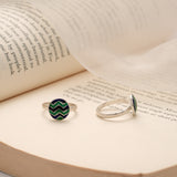 Geometric Wavy Design Enamel Silver Toe Ring