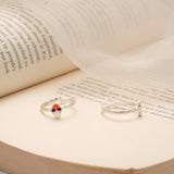 Minimal Floral Enamel Design Silver Toe Ring